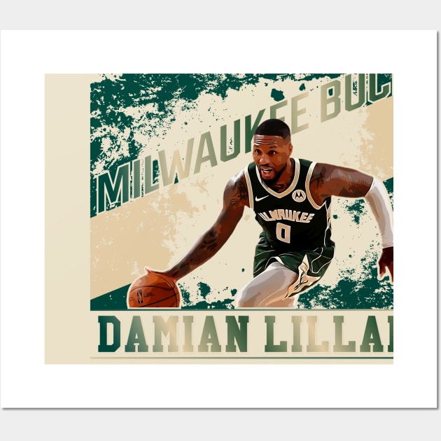 Damian lillard || Milwaukee bucks Wall Art by Aloenalone